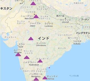 Map of Saraya Mystair installations in India.