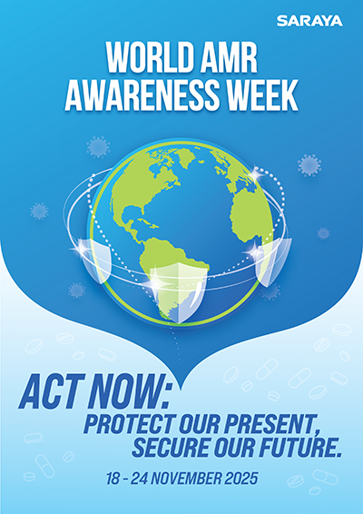World Antimicrobial Awareness Week 2025 poster made by SARAYA.