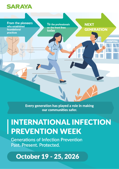 International Infection Prevention Week 2025 poster by SARAYA